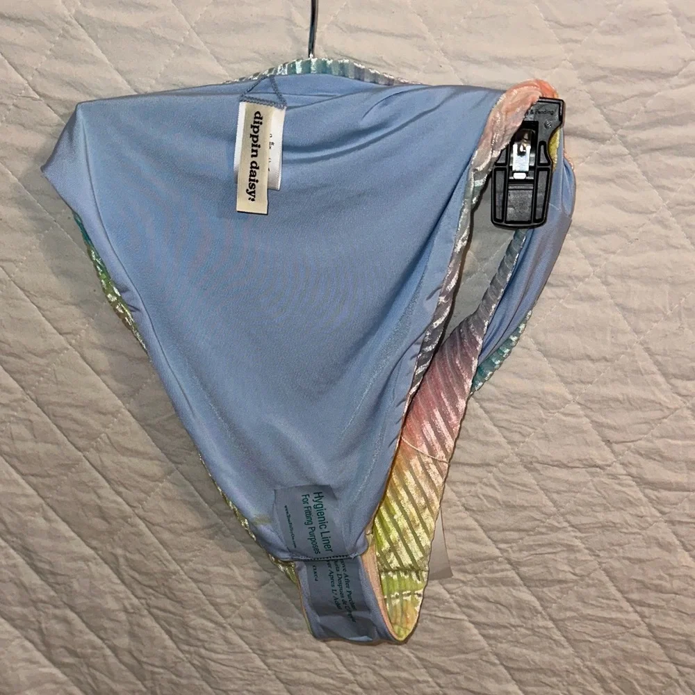 NWT Dippin Daisy Multicolor Ribbed Bikini Bottom (Multicolor) - Picture 3 of 6